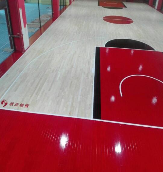 杭州OT体育中心篮球馆木地板施工案例